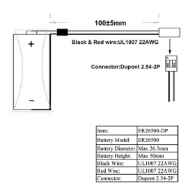 Эл. пит. Robiton ER26500-DP C с коннектором 3,6V
