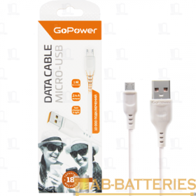 Кабель GoPower GP01M USB (m)-microUSB (m) 1.0м 2.4A ПВХ черный