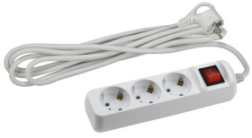 Удлин. ЭРА UX-3es-3m-B с зазем. с выкл ПВС 3x0,75мм2 черный